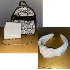 Small Back Pack, Cross body Bag,& Head band